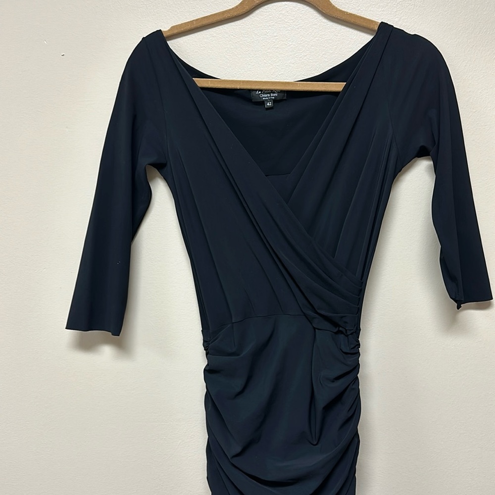 Chiara Boni La Petite Robe Ruched Front Gown Black